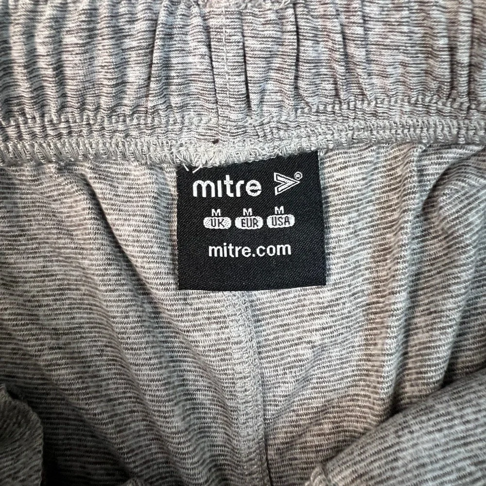 Mitre Athletic Training Shorts Mens Medium Grey Space Dye Zipper Pockets Gym